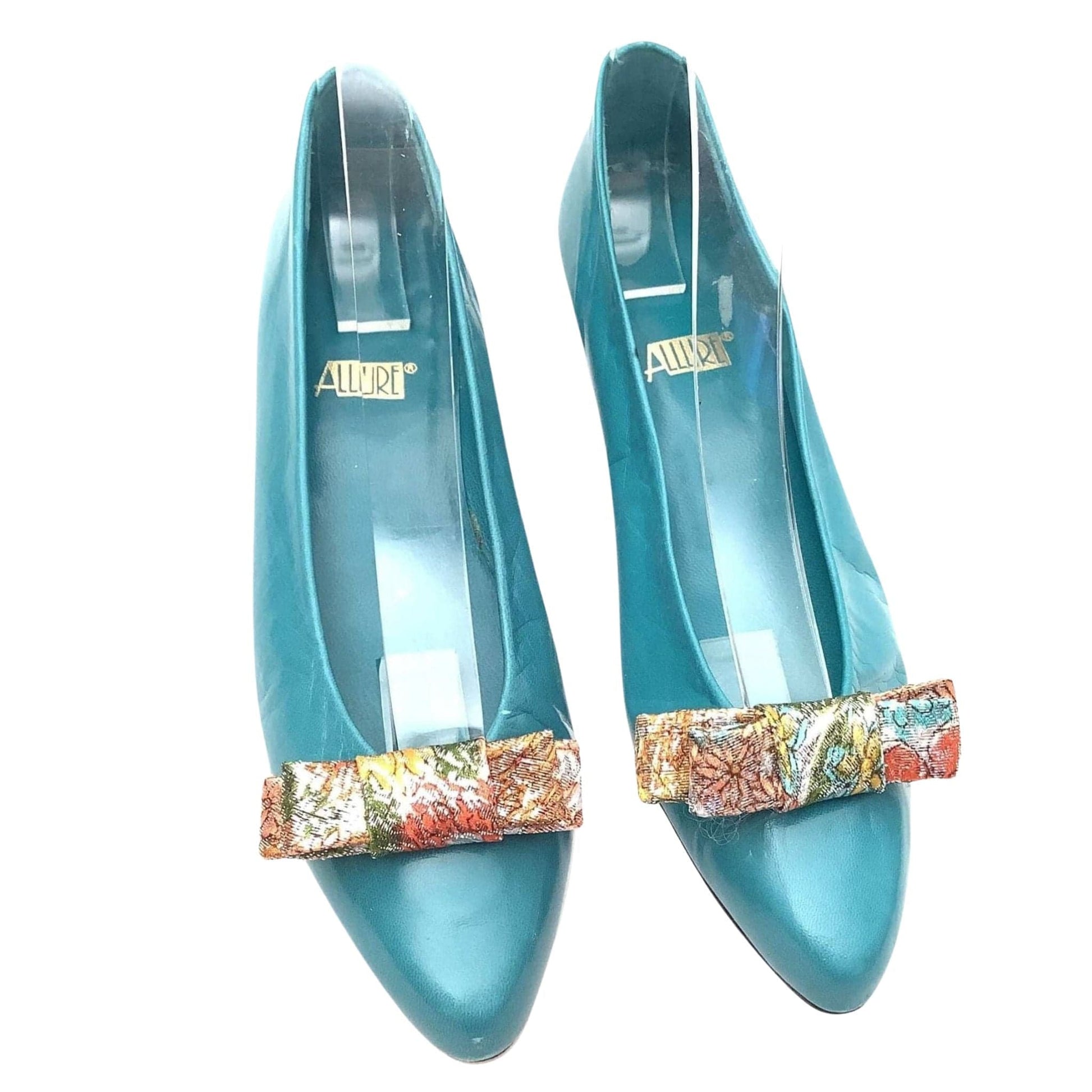 Teal Low Heel Pumps 7 / Teal / Vintage 1980s