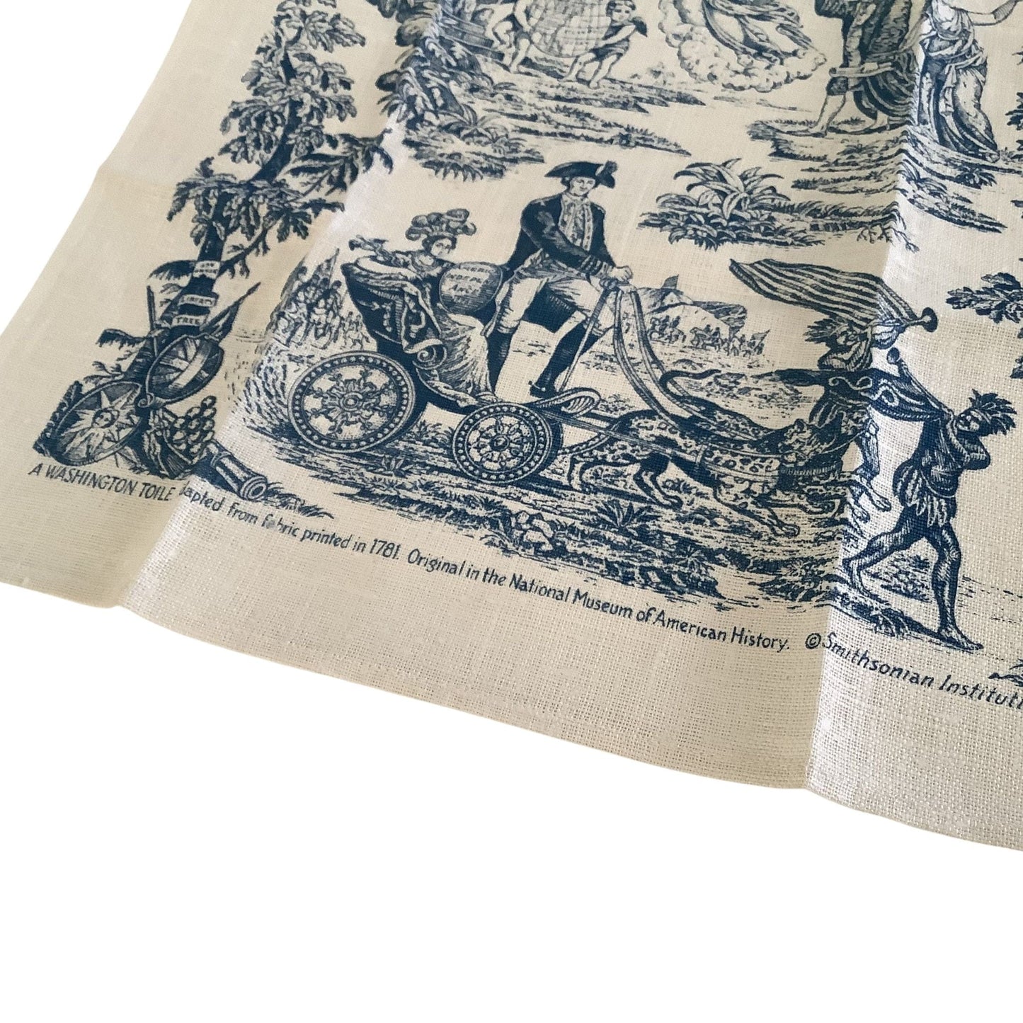 Toile Linen Tea Towel Blue / Linen / Classic