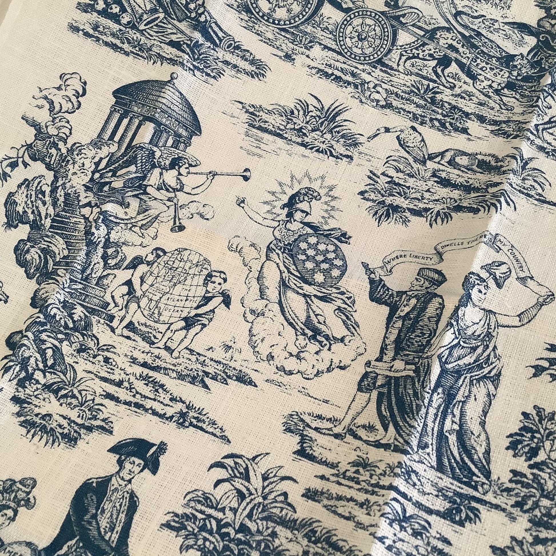 Toile Linen Tea Towel Blue / Linen / Classic