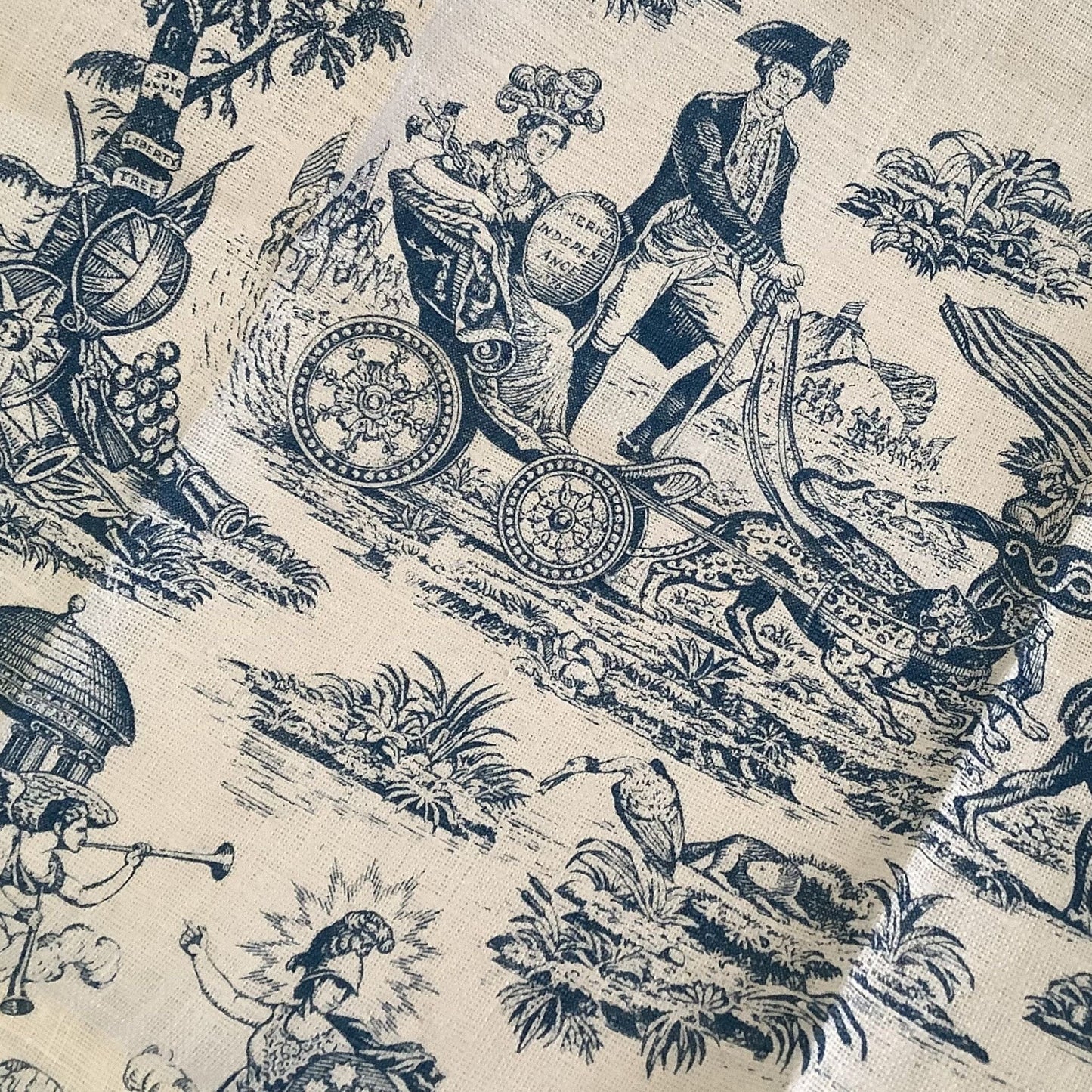 Toile Linen Tea Towel Blue / Linen / Classic