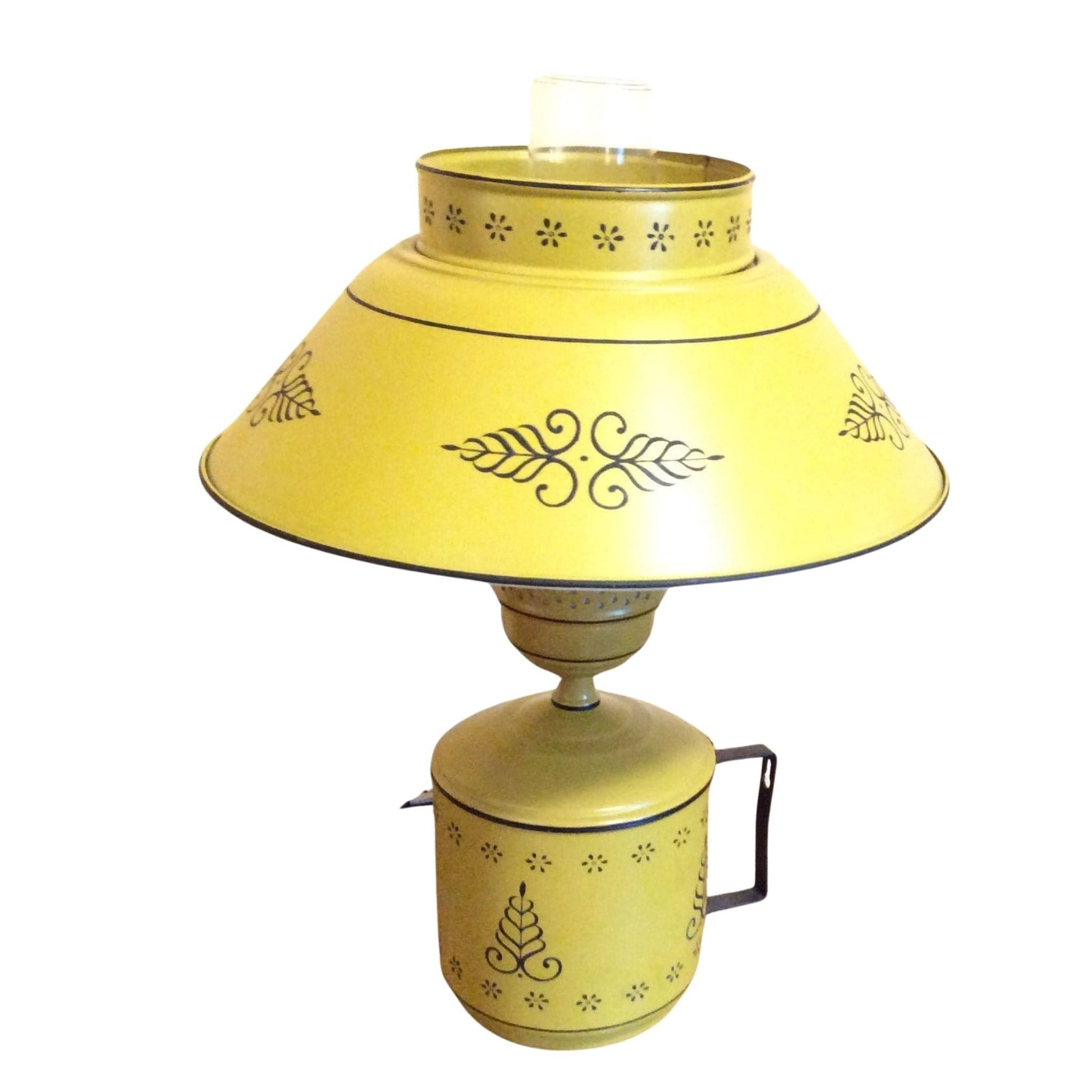 Toleware Yellow Lamp Yellow / Metal / Vintage 1960s