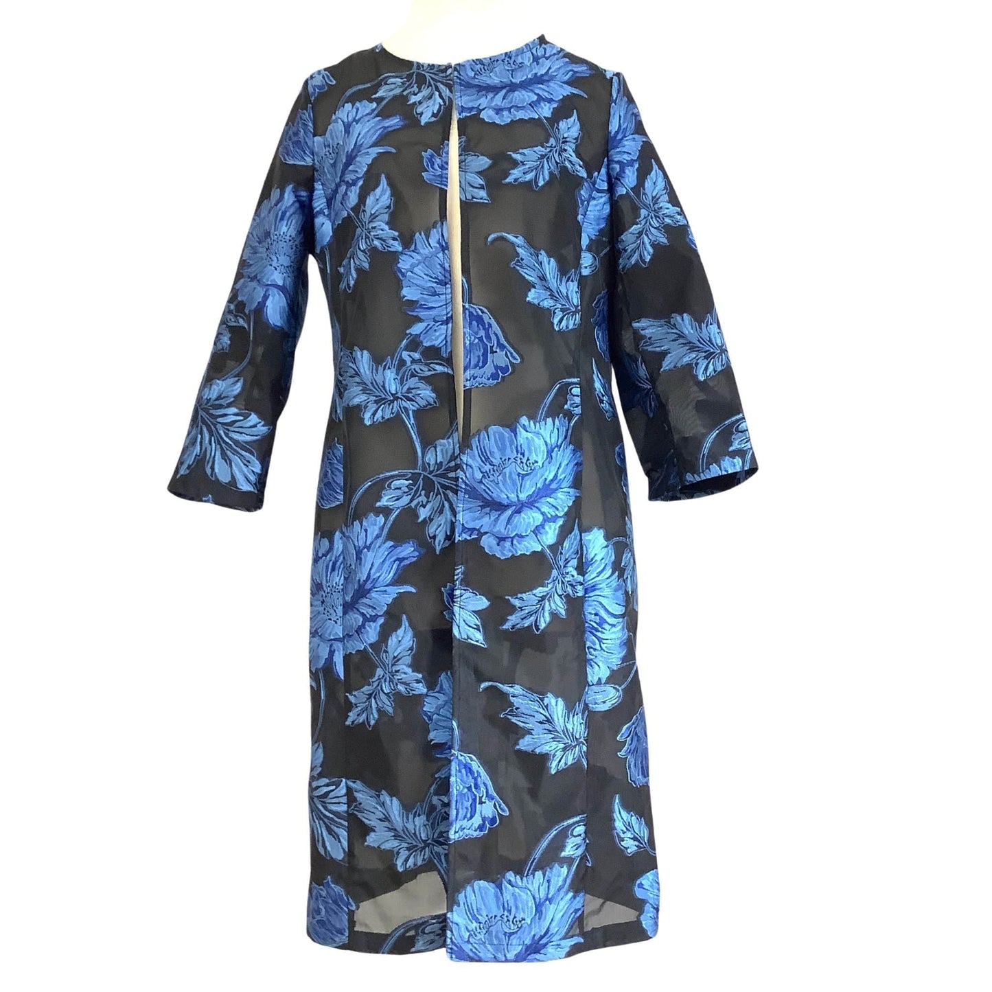 Transparent Brocade Coat Small / Blue / Y2K - Now