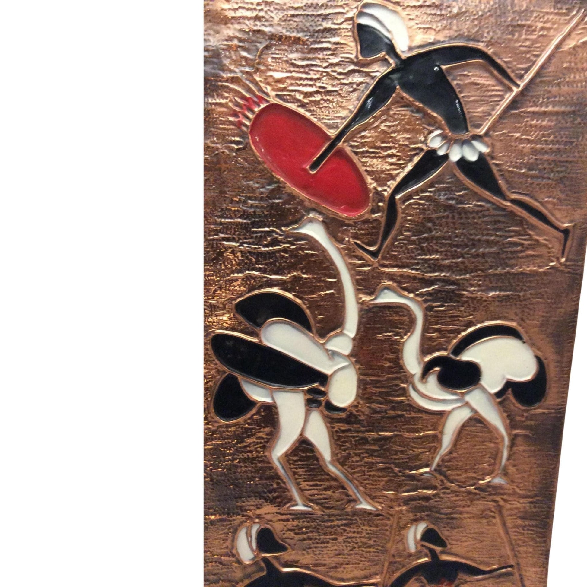 Tribal Copper Enamel Wall Art Multi / Copper / Mid Century Modern