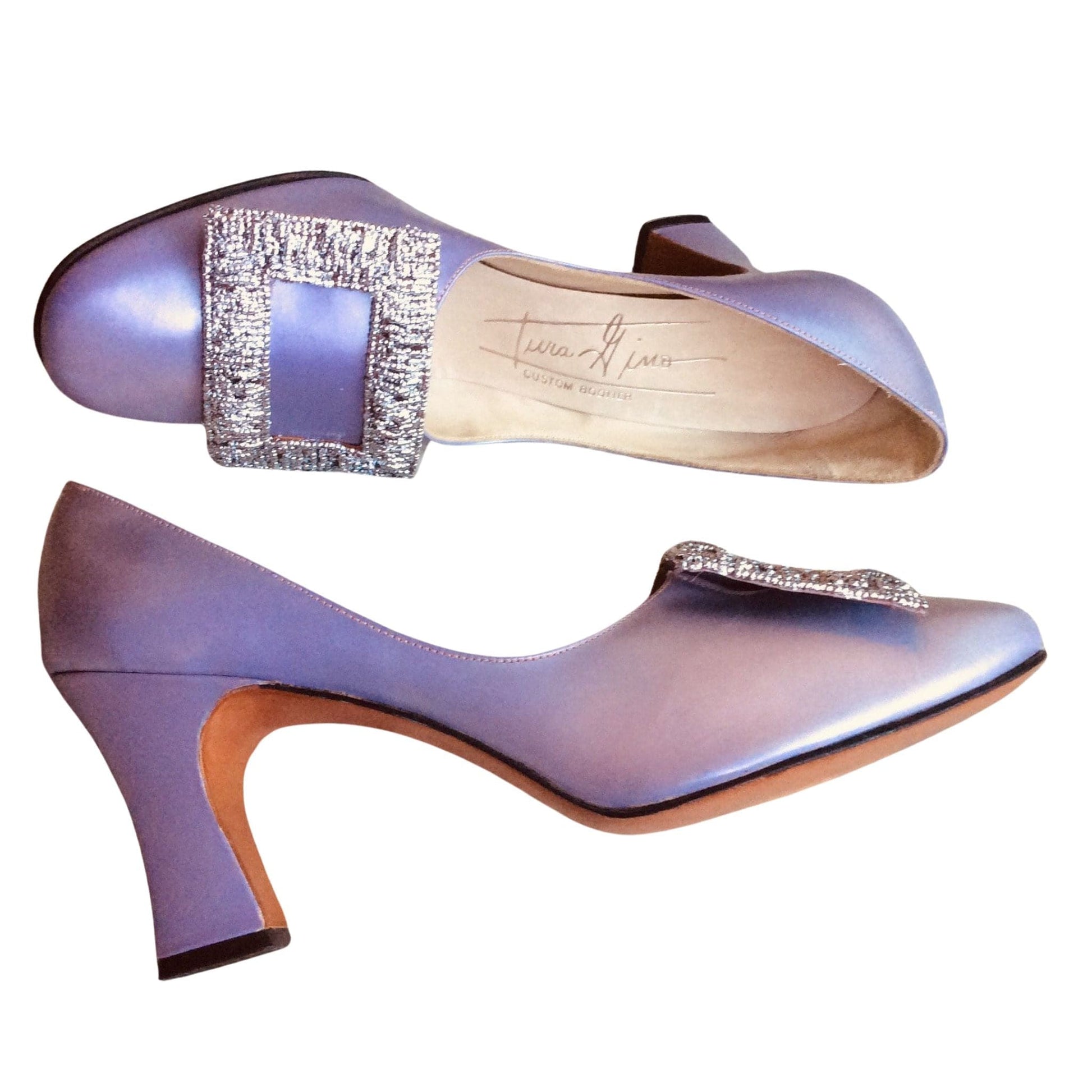 Tura Gino Lilac Heels 7 / Lilac / Vintage 1960s