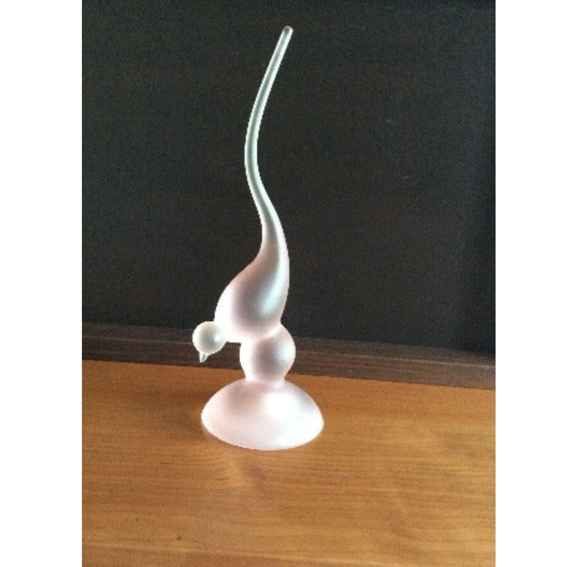 Viking Bird Figurine Pink / Glass / Vintage 1950s