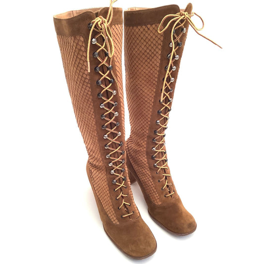 Vintage Loewe Boots 8.5 / Brown / Vintage 1960s