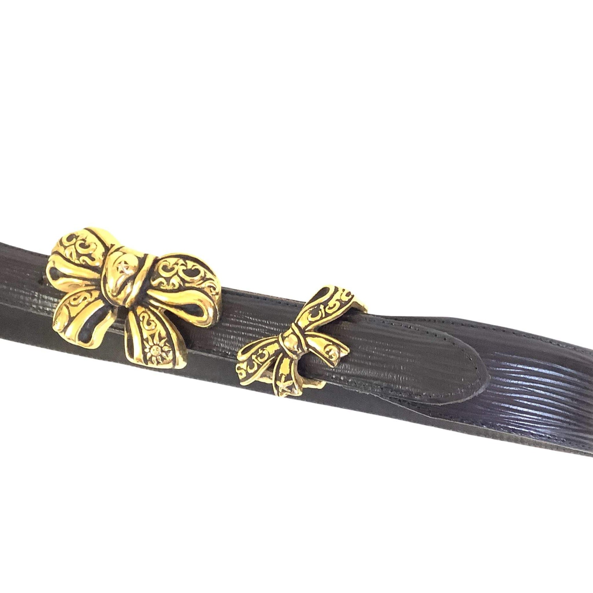 Vintage 1980s Bow Belt Small / Black / Vintage 1980s