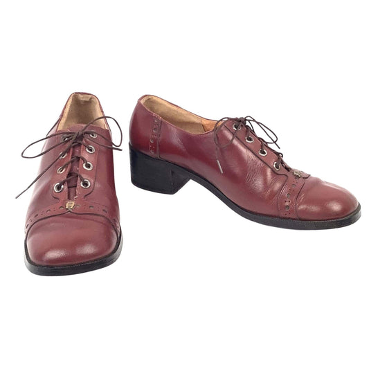 Vintage '60s Aigner Oxfords 8.5 / Burgundy / Vintage 1960s