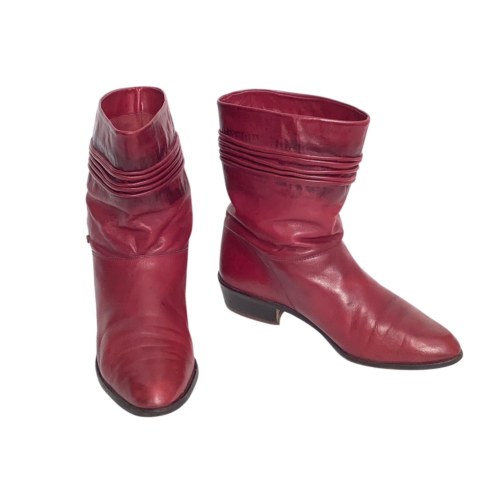 Vintage Aigner Slouch Boots 6 / Burgundy / Vintage 1970s