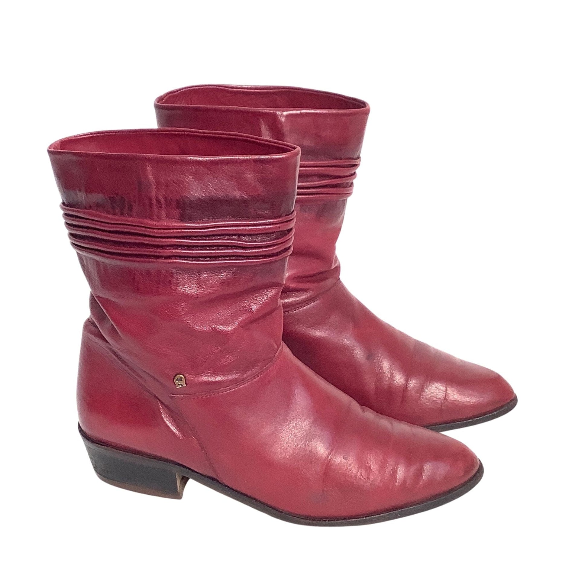 Vintage Aigner Slouch Boots 6 / Burgundy / Vintage 1970s