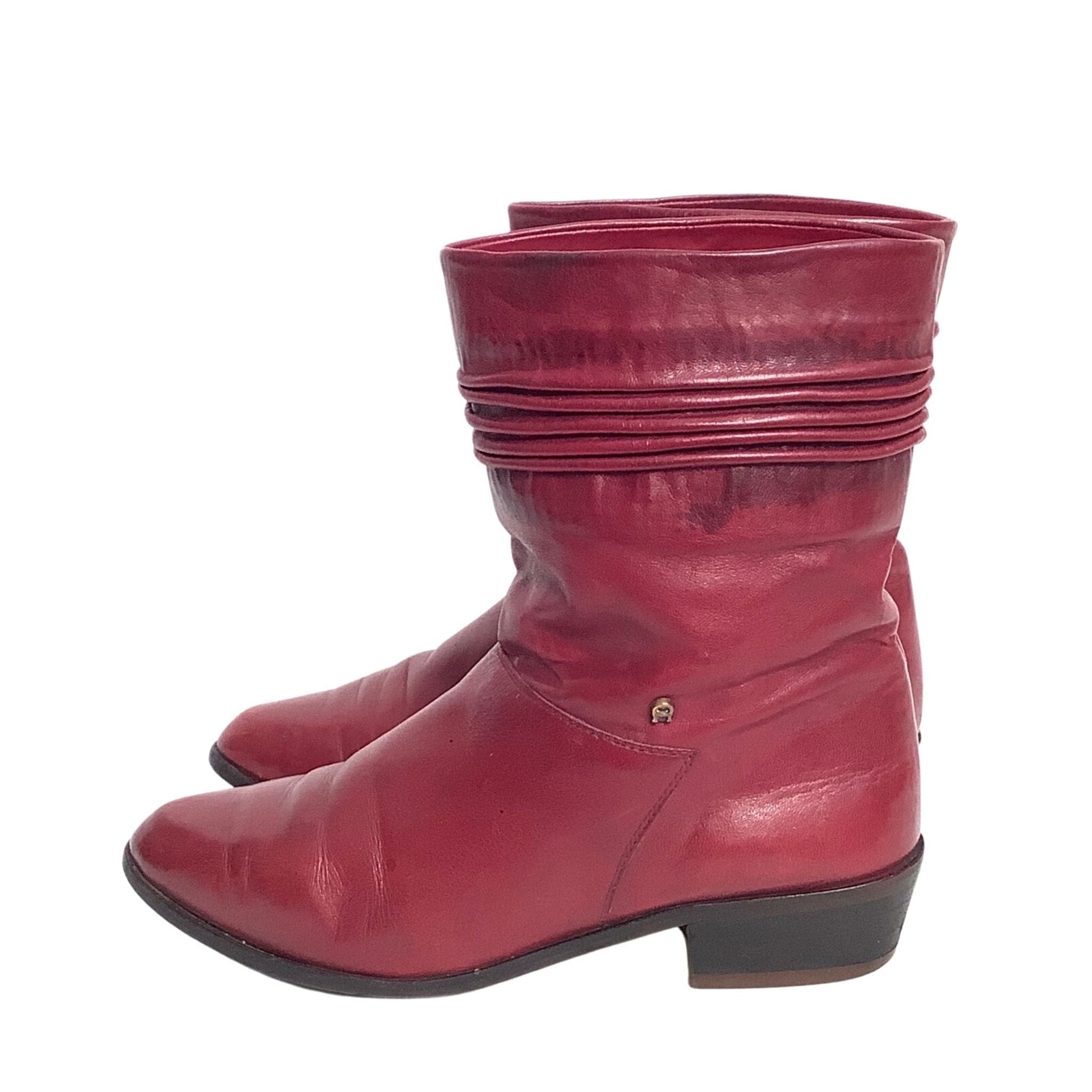 Vintage Aigner Slouch Boots 6 / Burgundy / Vintage 1970s