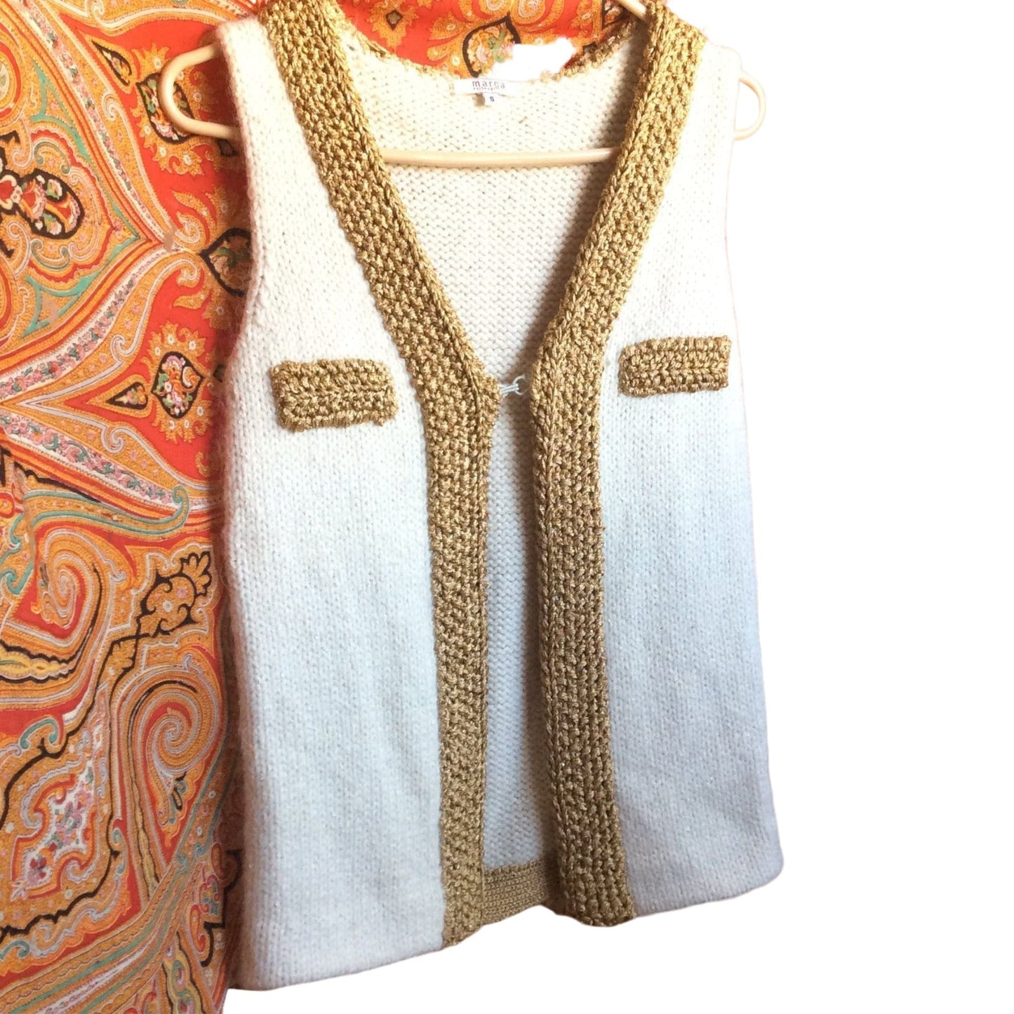 Vintage Alpaca Wool Vest Small / Beige / Classic