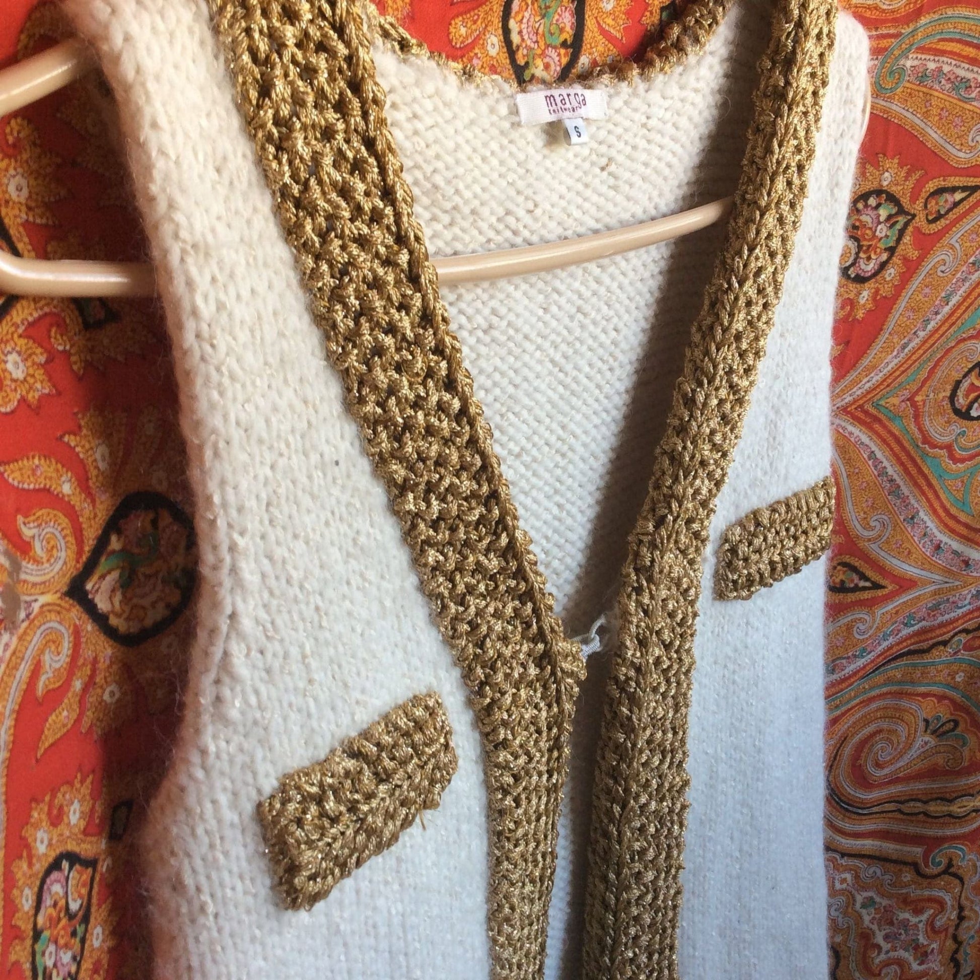 Vintage Alpaca Wool Vest Small / Beige / Classic