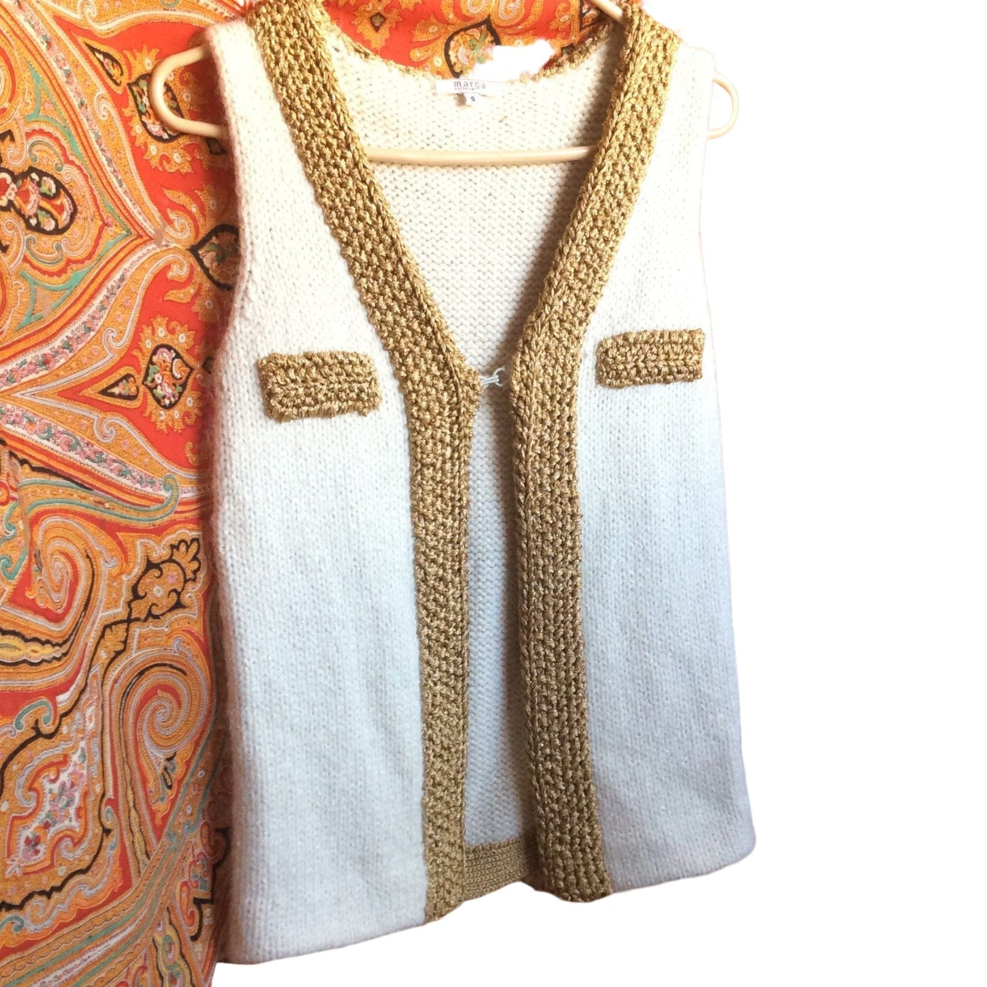 Vintage Alpaca Wool Vest Small / Beige / Classic