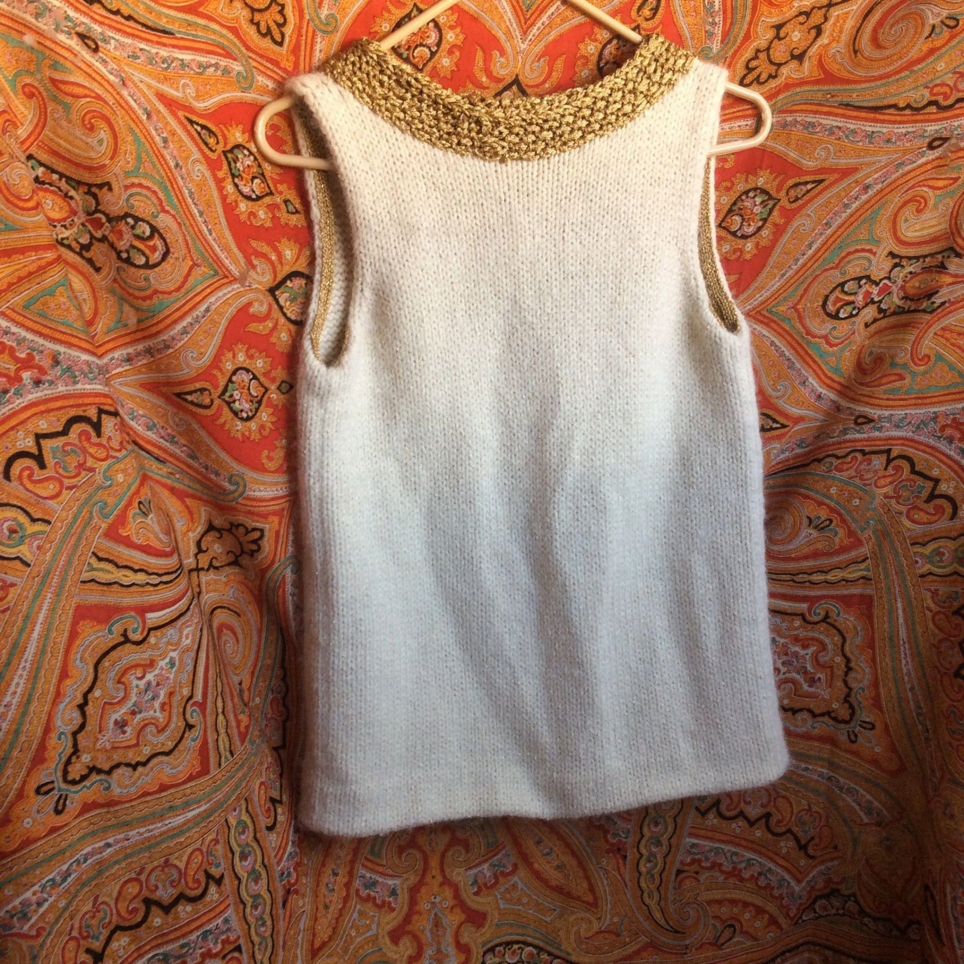 Vintage Alpaca Wool Vest Small / Beige / Vintage 1990s