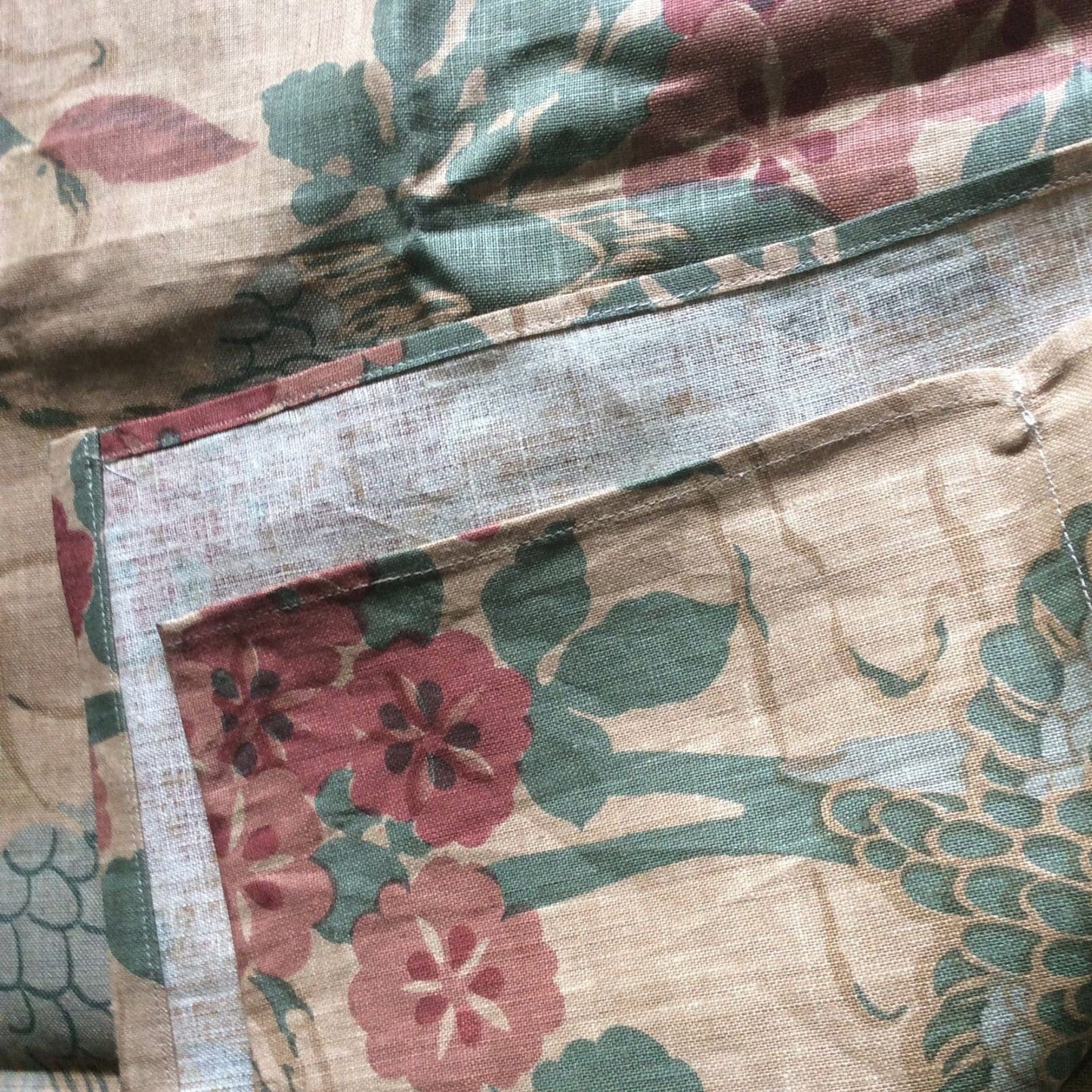 Vintage Barkcloth Fabric Multi / Barkcloth / Vintage 1940s