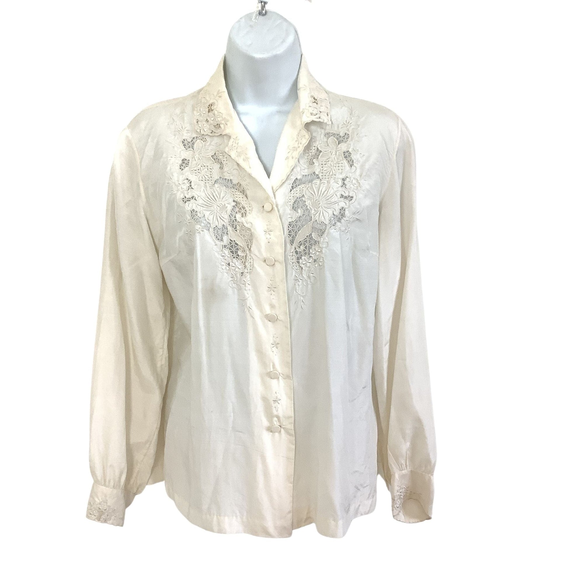 Vintage Beige Silk Blouse – Classy Mod LLC