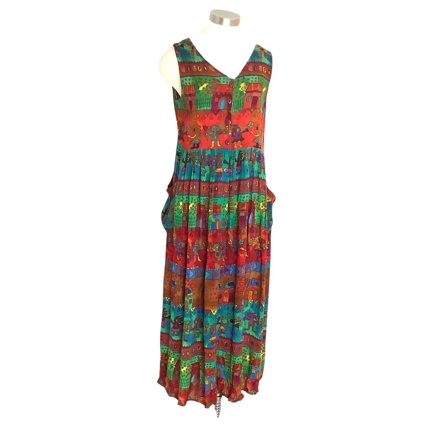 Bila Maxi Dress Medium / Rayon / Vintage 1980s