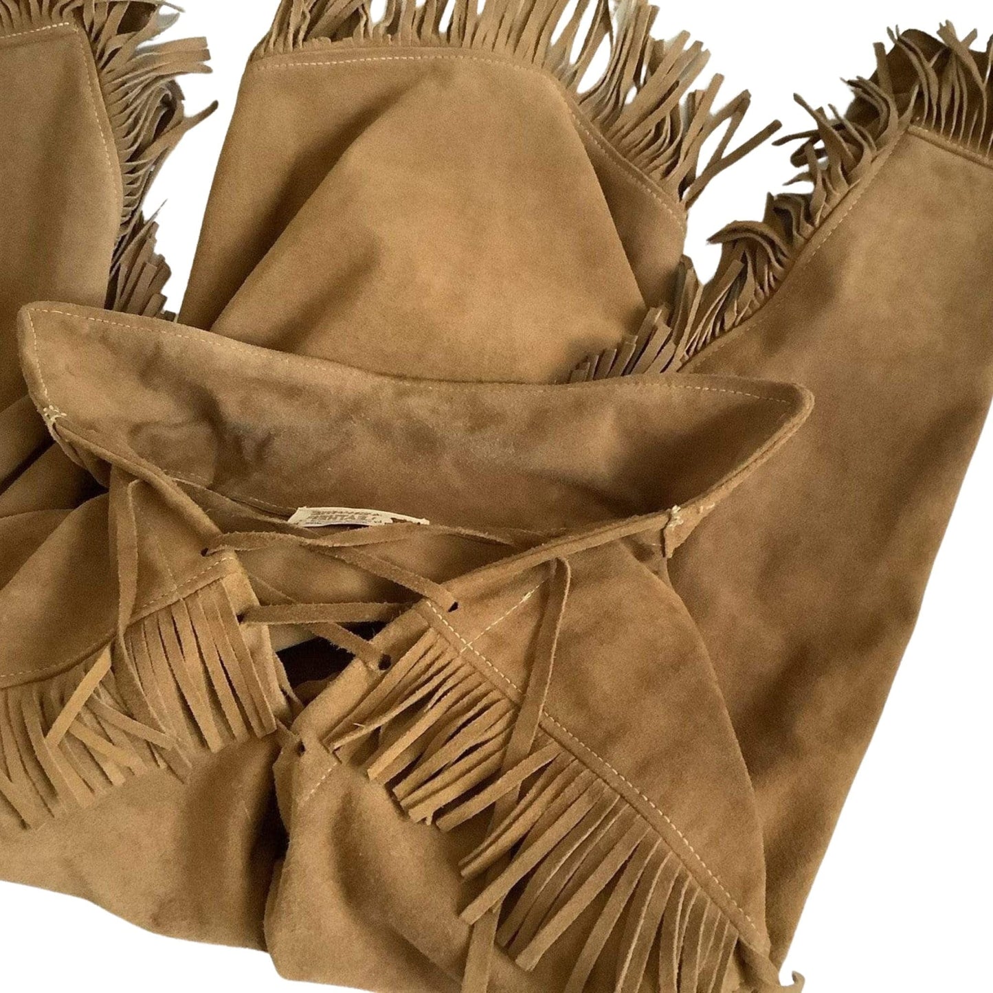 Vintage Buckskin Fringed Shirt Small / Tan / Vintage 1940s