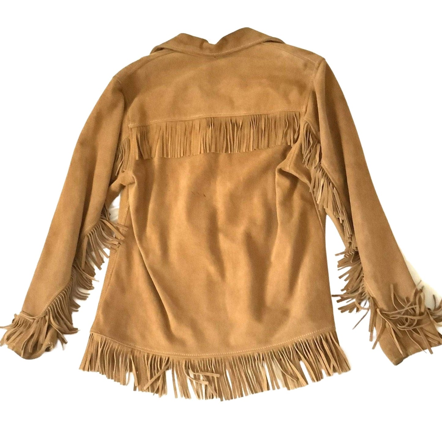 Vintage Buckskin Fringed Shirt Small / Tan / Vintage 1940s