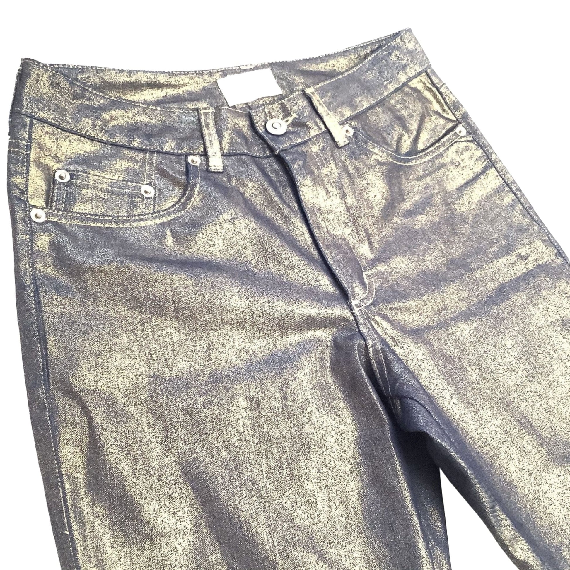 Vintage Cache Metallic Jeans Small / Gold / Vintage 1990s