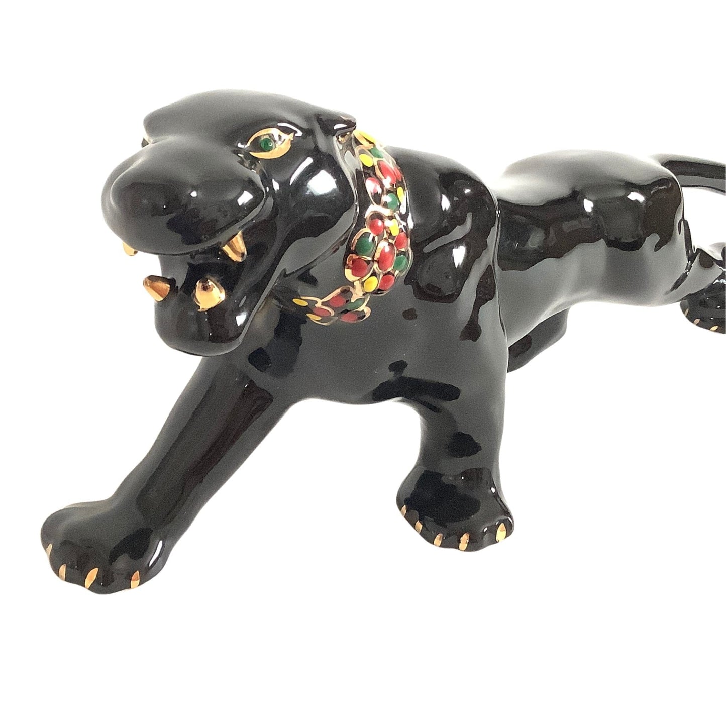 Vintage Ceramic Cougar Ceramic / Black / Vintage 1950s