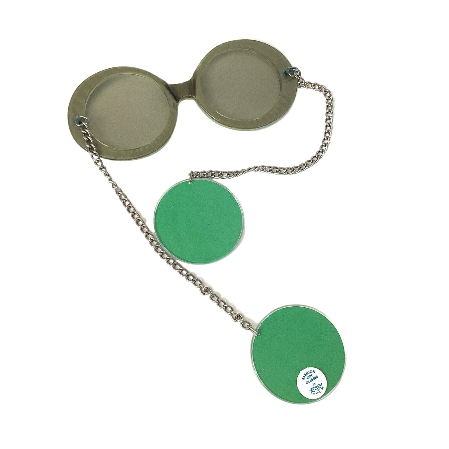 Vintage Chain Sunglasses Green / Synthetic / Mod