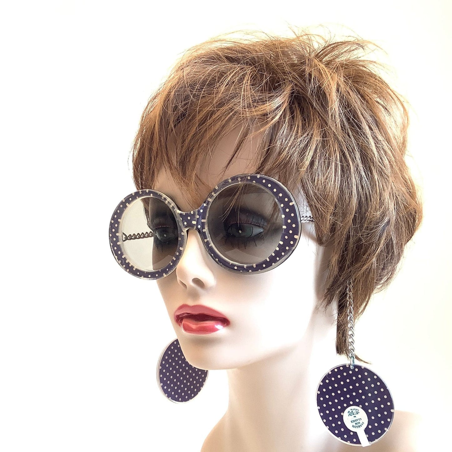 Vintage Chain Sunglasses Purple / Gray / Female