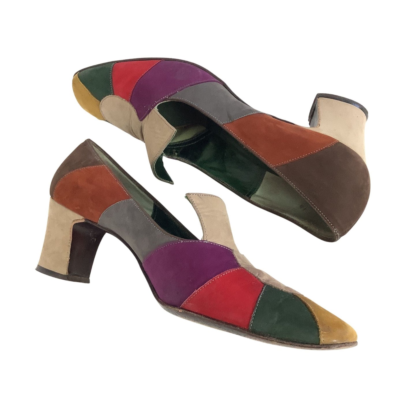 Vintage Color Block Heels 7 / Multi / Vintage 1960s