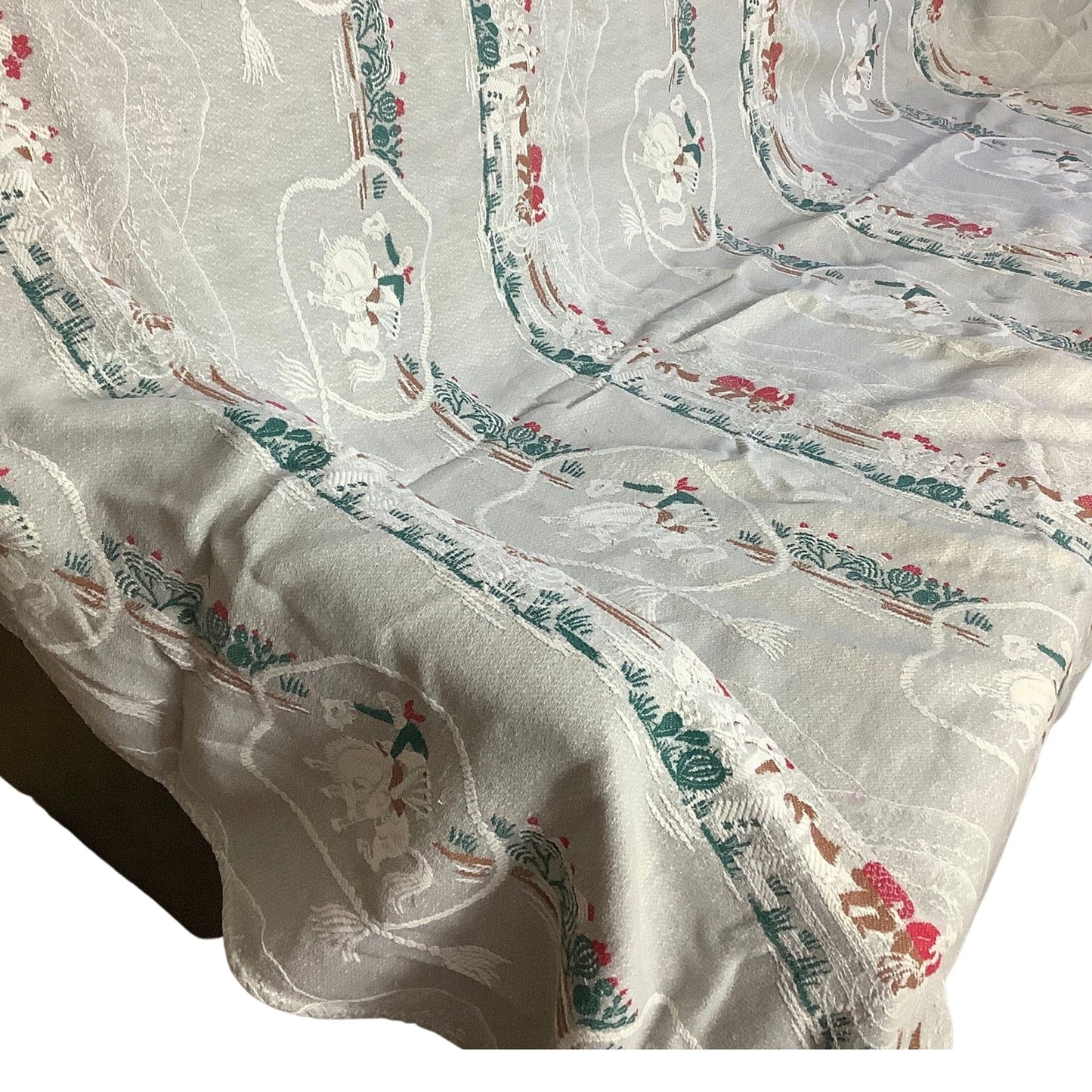 Vintage Cowboy Bedspread Multi / Cotton / Vintage 1950s