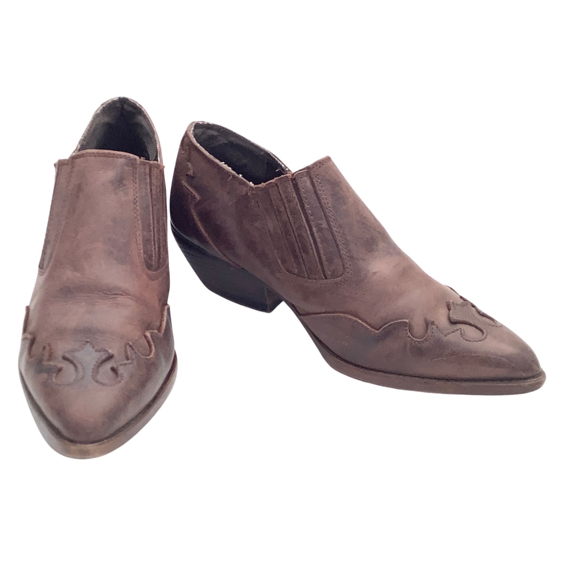 Western hotsell booties brown