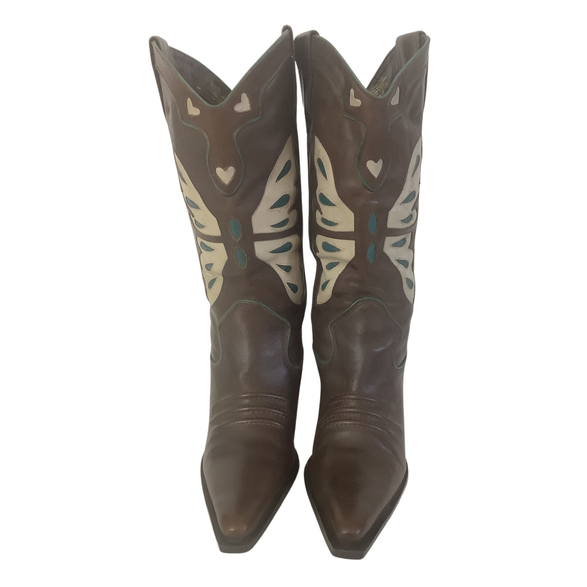 Vintage Cowboy Butterfly Boots 7.5 / Multi / Vintage 1990s