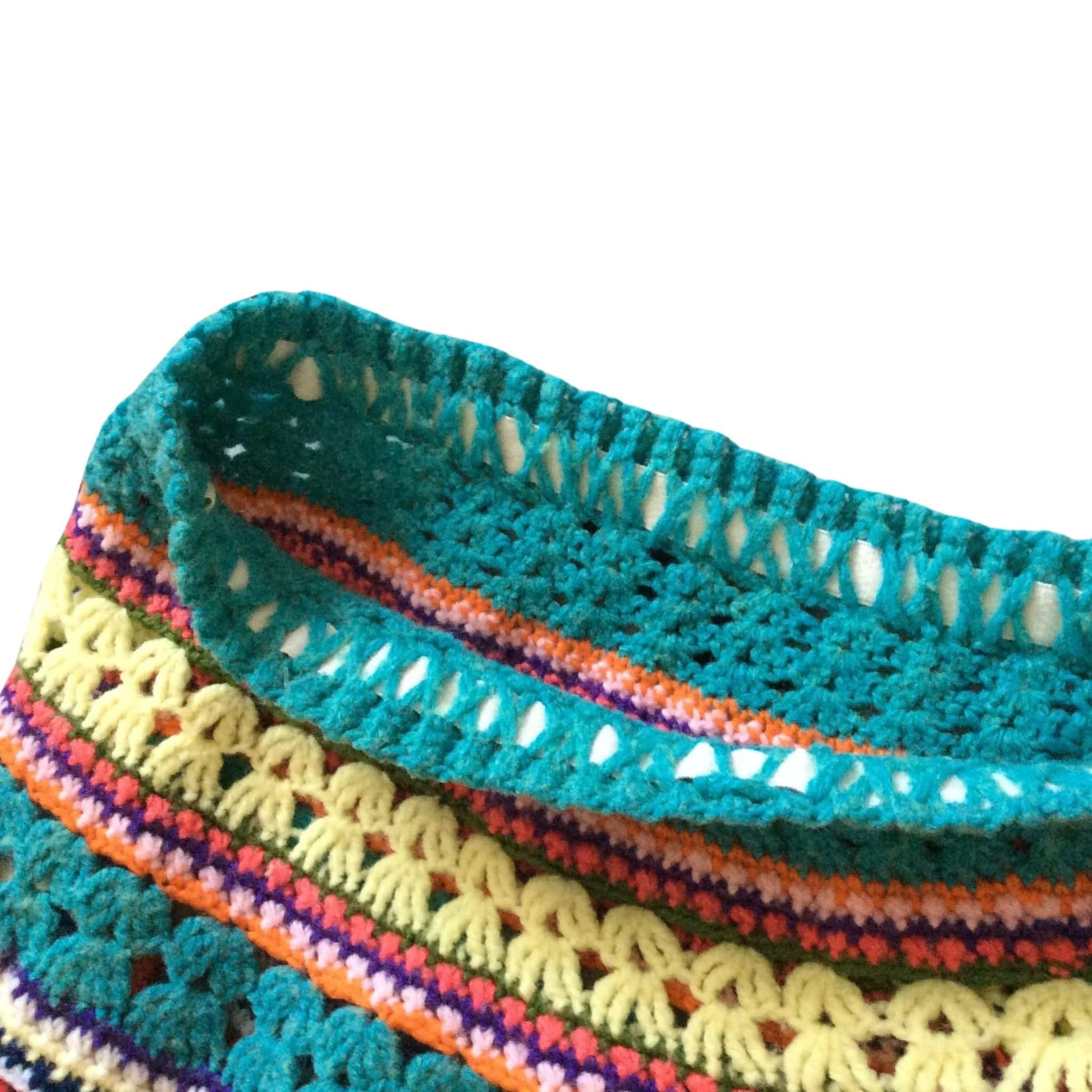 Vintage Crochet Mini Skirt Small / Multi / Vintage 1970s