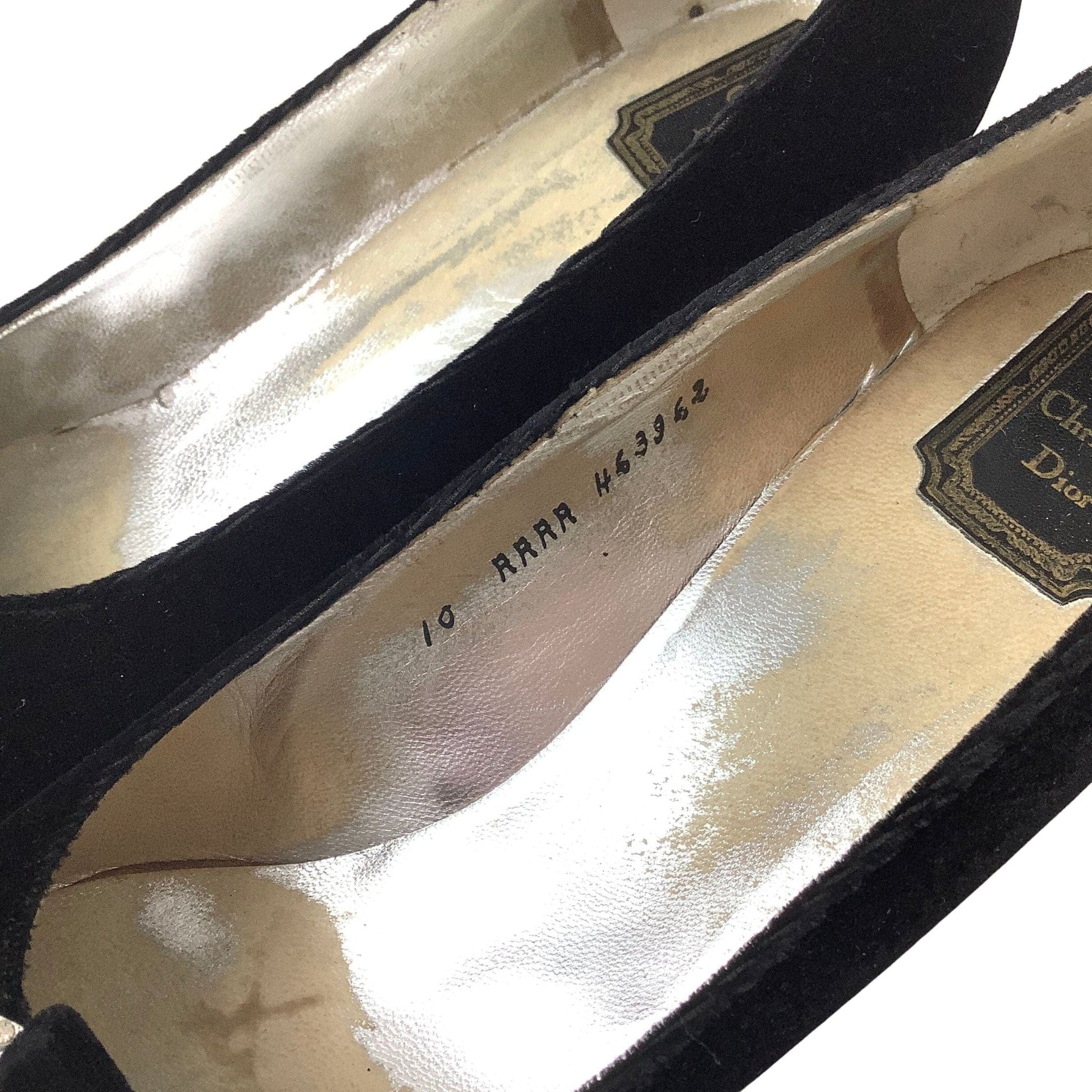 Vintage Dior Velvet Heels 10 / Black / Vintage 1960s