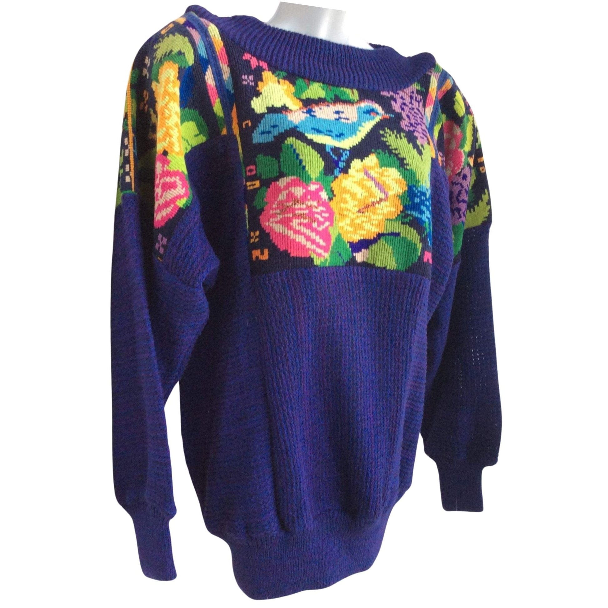 Vintage Embroidered Jumper Medium / Multi / Vintage 1980s