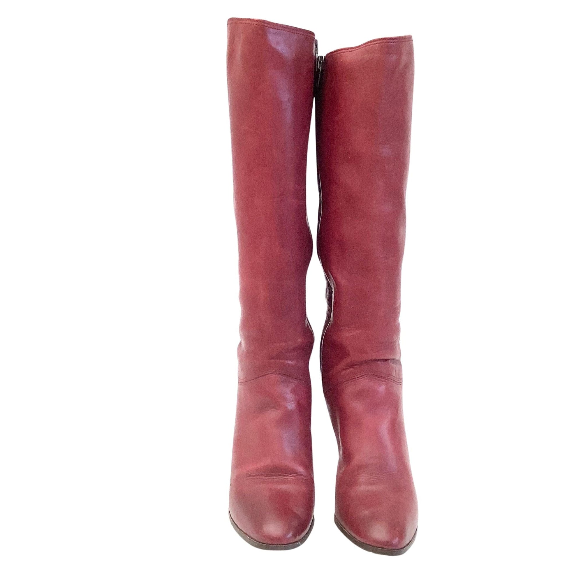 Vintage Etienne Aigner Boots 7 / Burgundy / Vintage 1980s