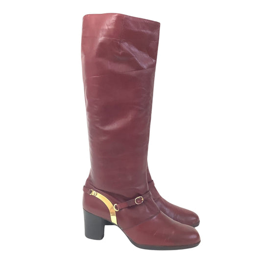 Vintage Etienne Aigner Boots 7 / Burgundy / Vintage 1980s