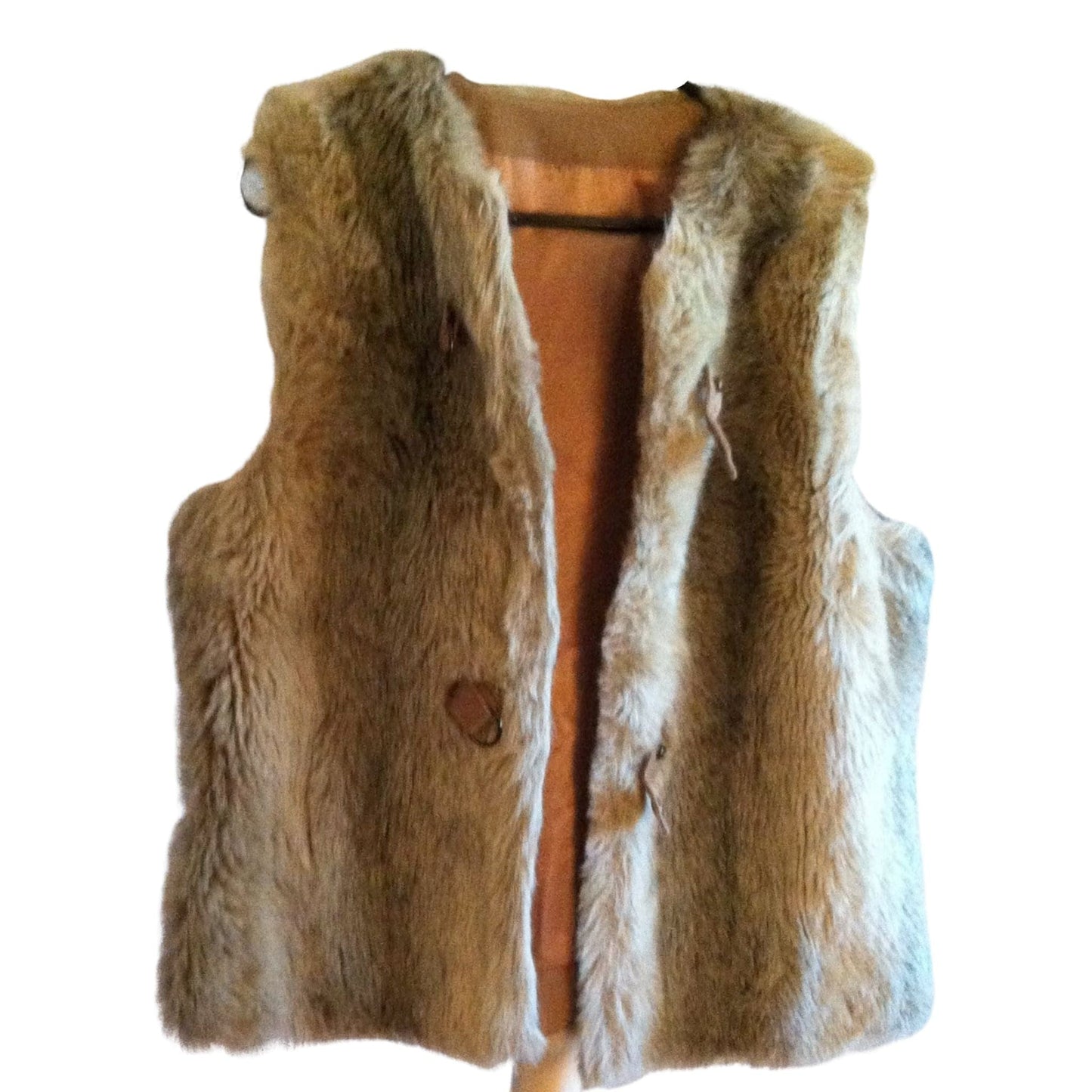 Vintage Faux Fur Vest Large / Brown / Vintage 1960s