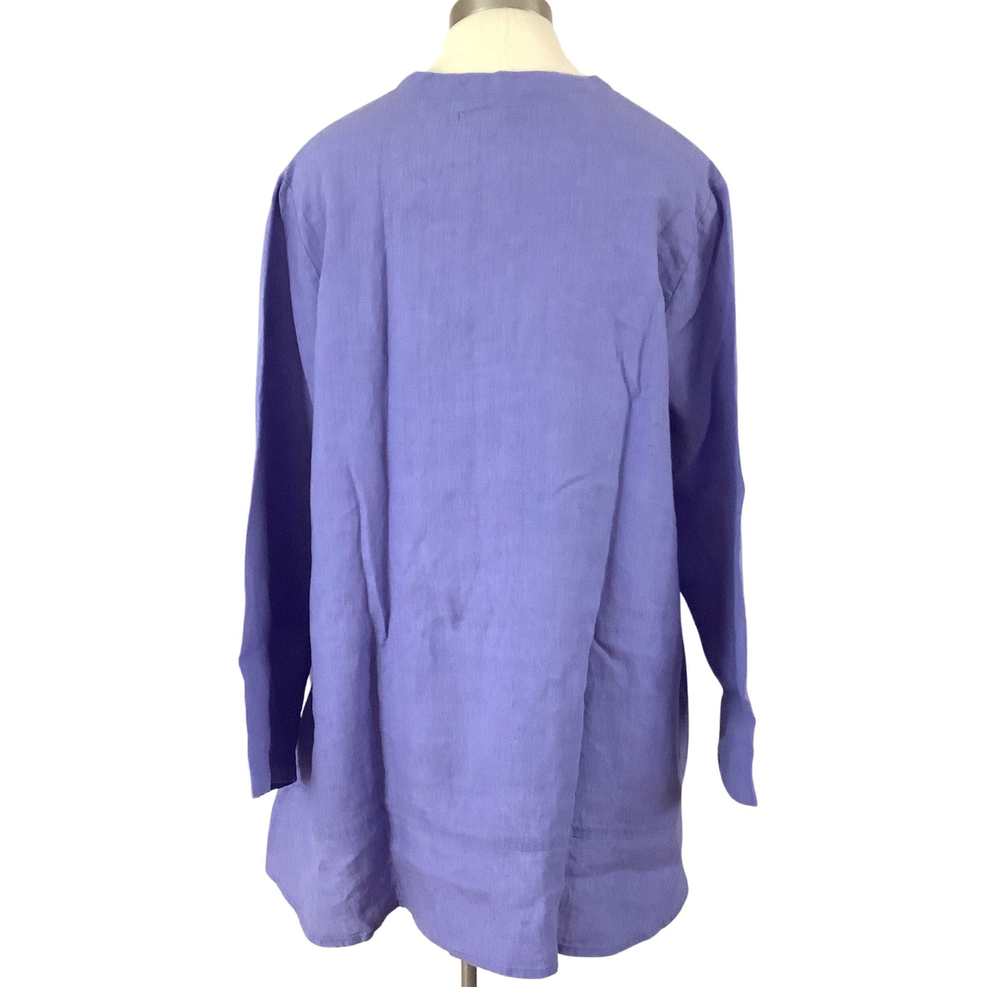 Vintage Flax Linen Tunic Large / Blue / Tunic