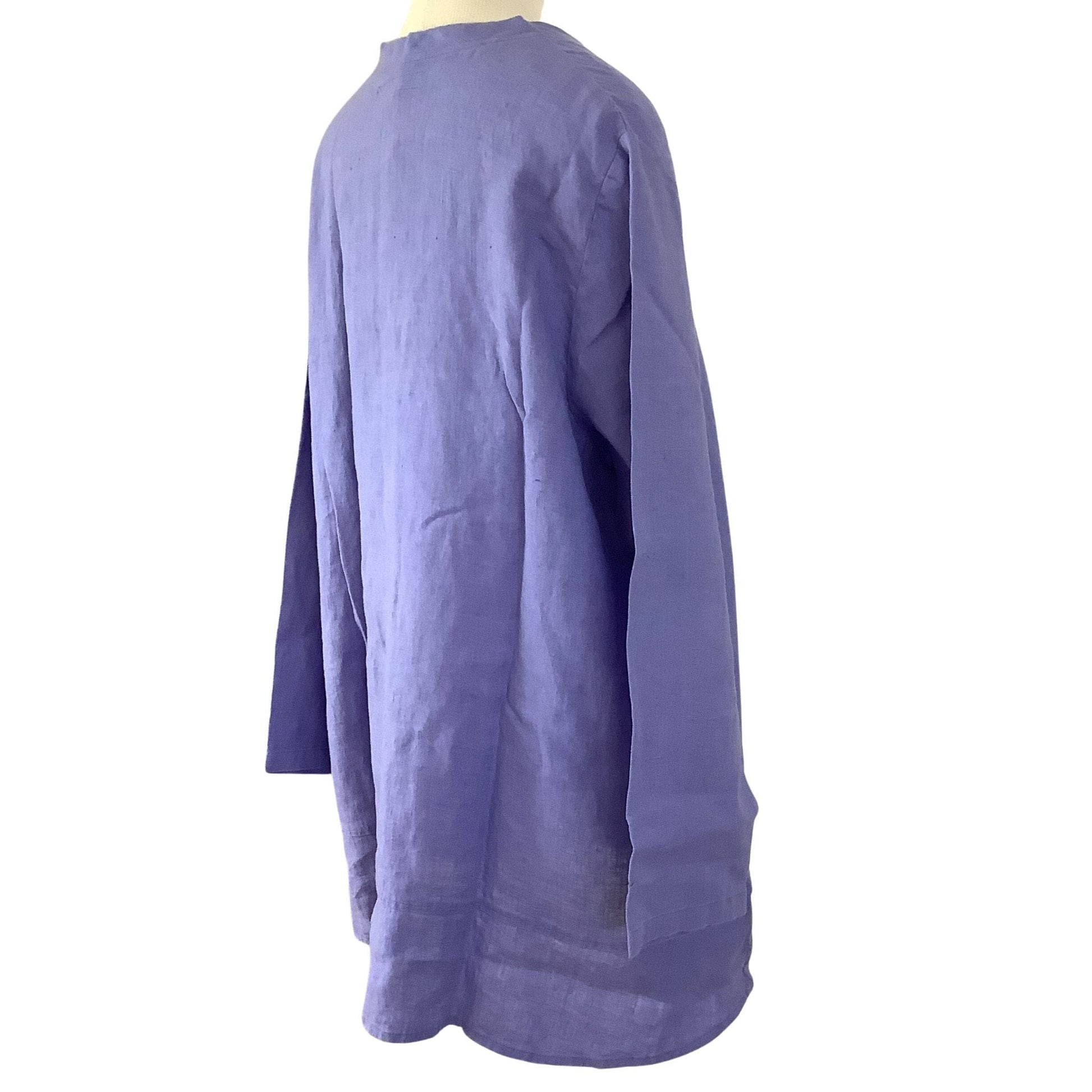 Vintage Flax Linen Tunic Large / Blue / Tunic