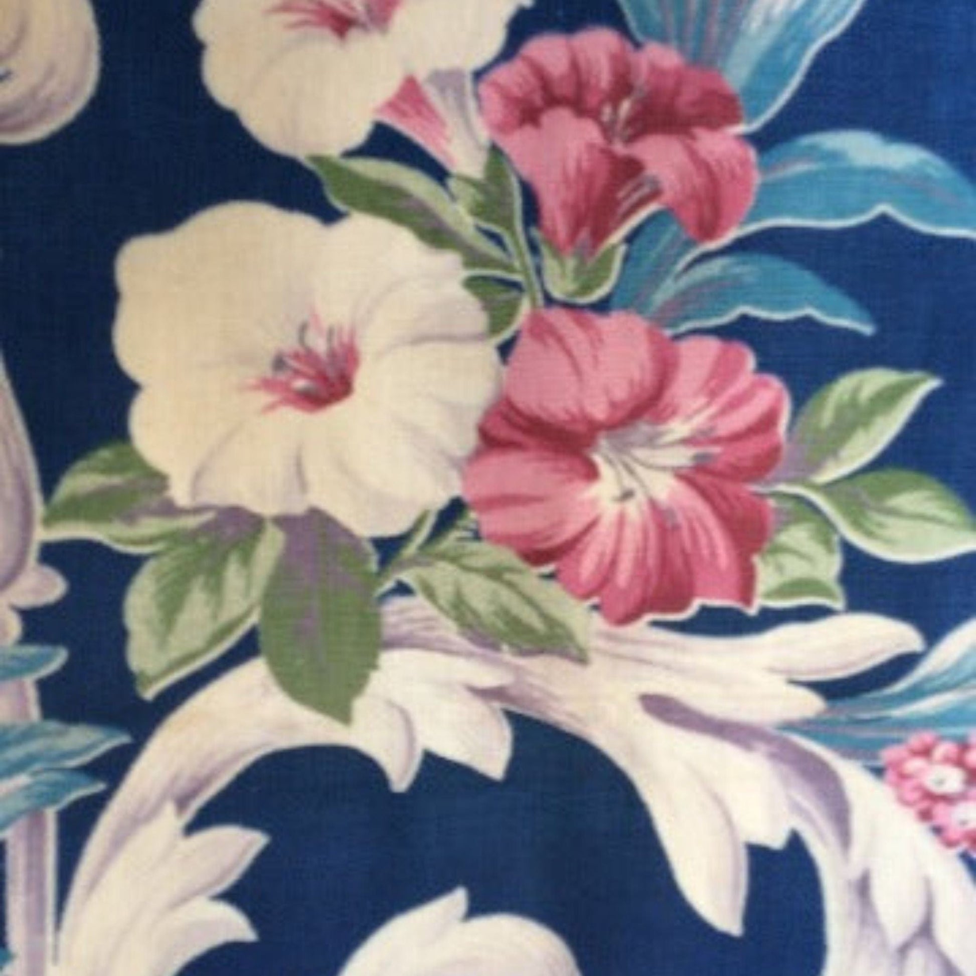 Vintage Floral Barkcloth Multi / Barkcloth / Vintage 1940s