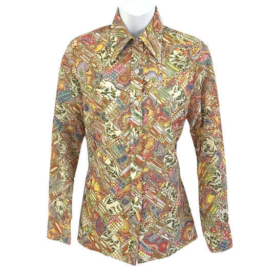 Vintage Funky Blouse Small / Multi / Vintage 1960s