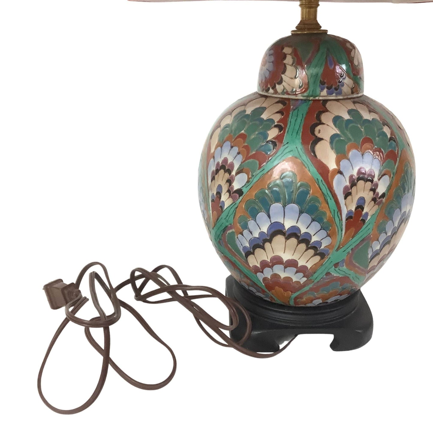Vintage Ginger Jar Lamp Multi / Ceramic / Asian