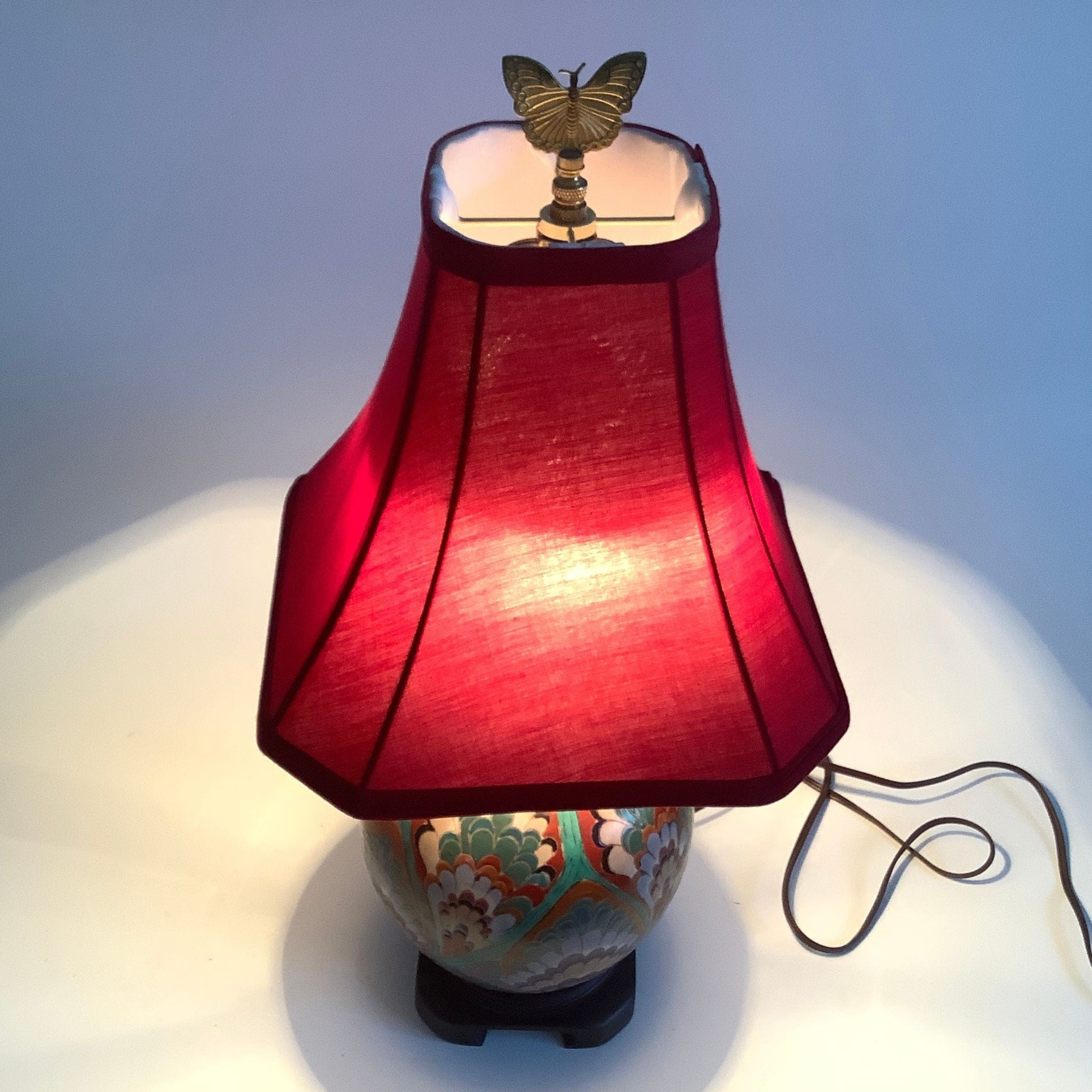 Vintage Ginger Jar Lamp Multi / Ceramic / Asian