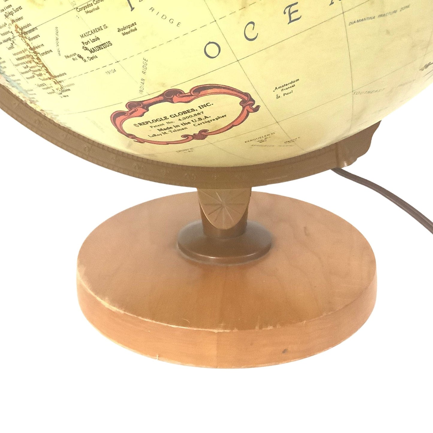 Vintage Globe Map Lamp Multi / Mixed / Vintage 1950s