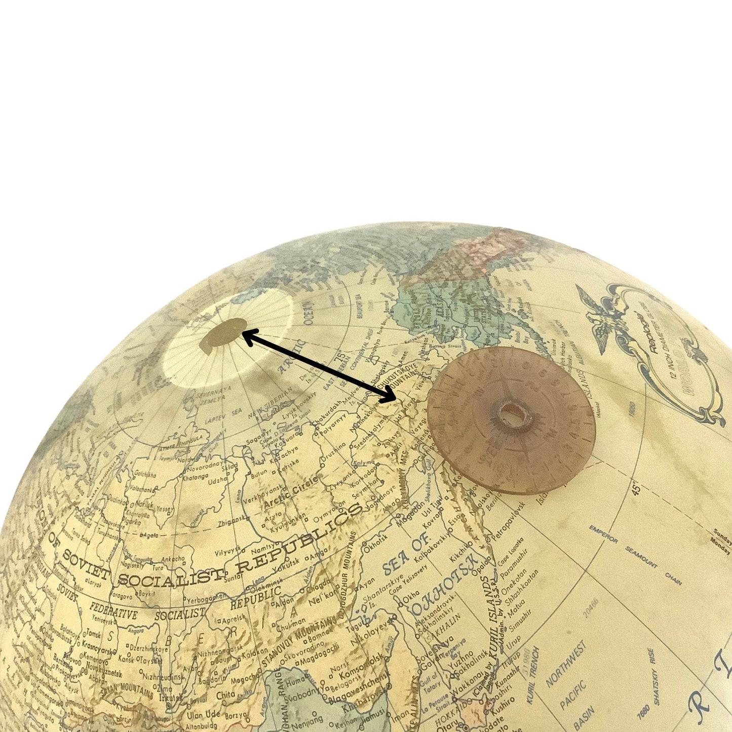 Vintage Globe Map Lamp Multi / Mixed / Vintage 1950s