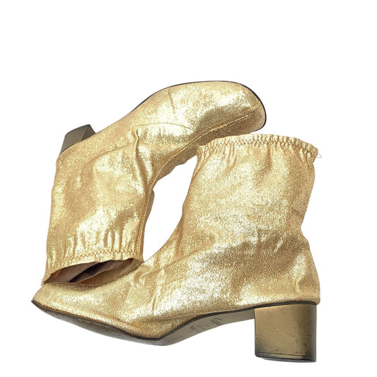 Vintage Gold Lame Booties 9 / Gold / Vintage 1960s