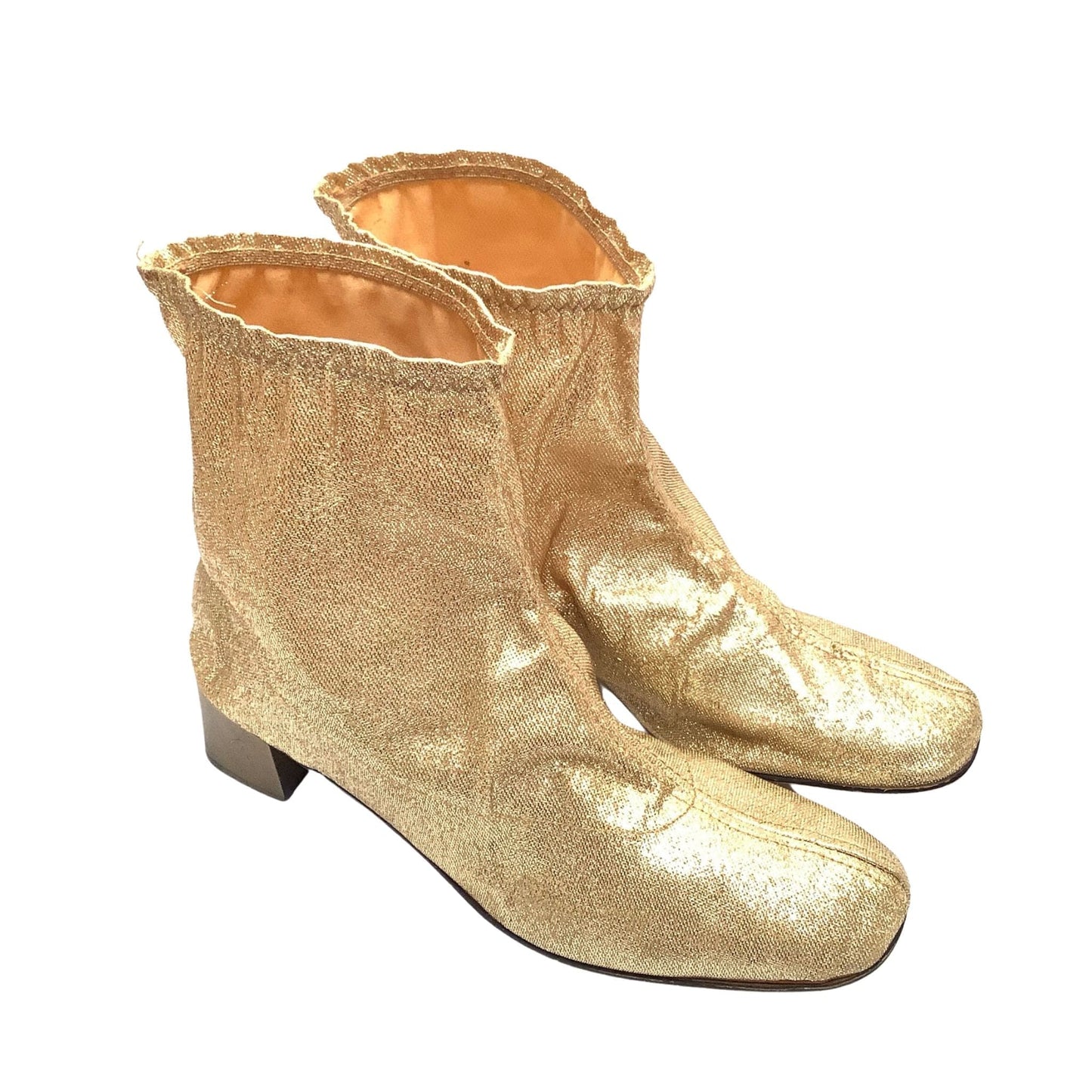 Vintage Gold Lame Booties 9 / Gold / Vintage 1960s