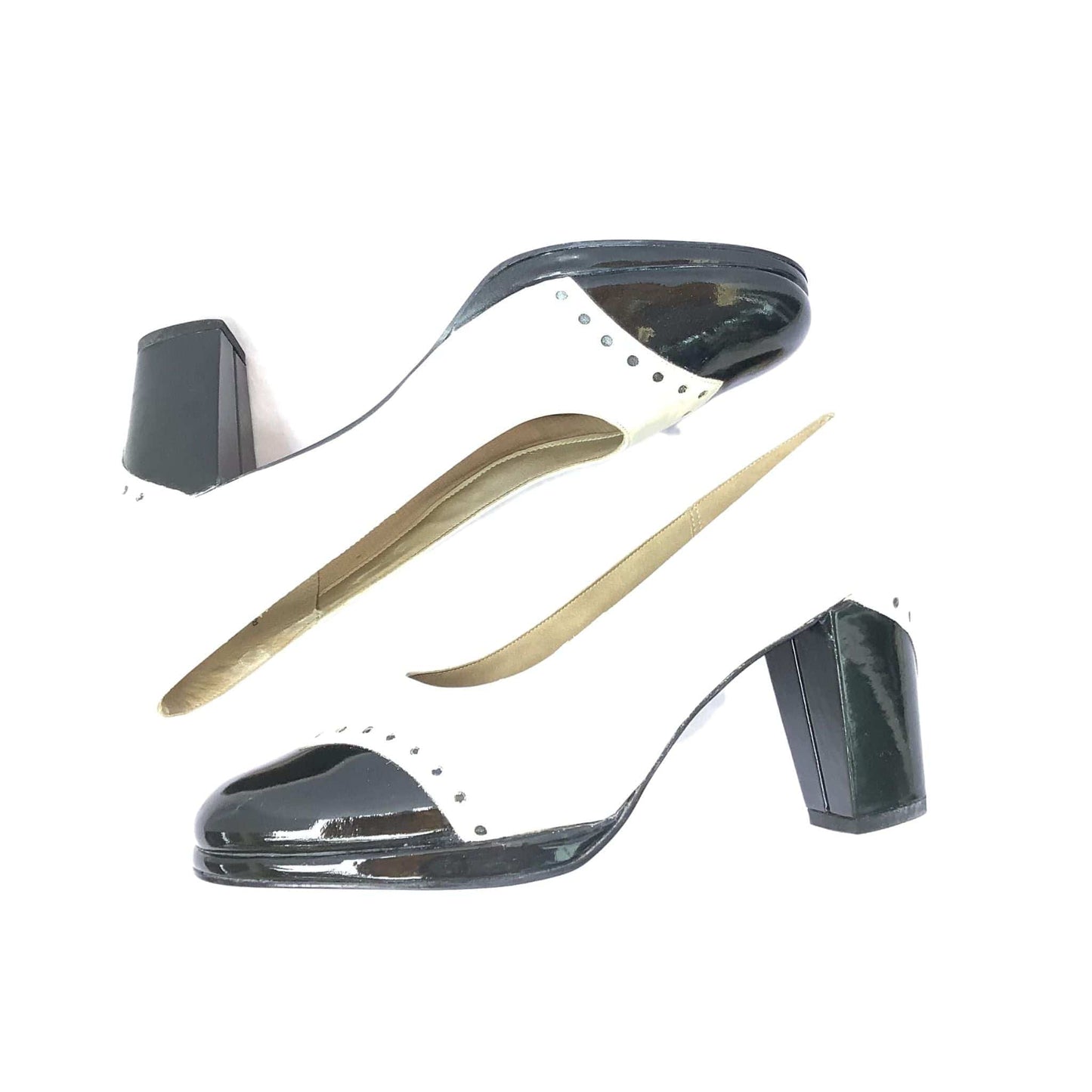 Vintage Golo Heels 7.5 / B&W / Vintage 1960s