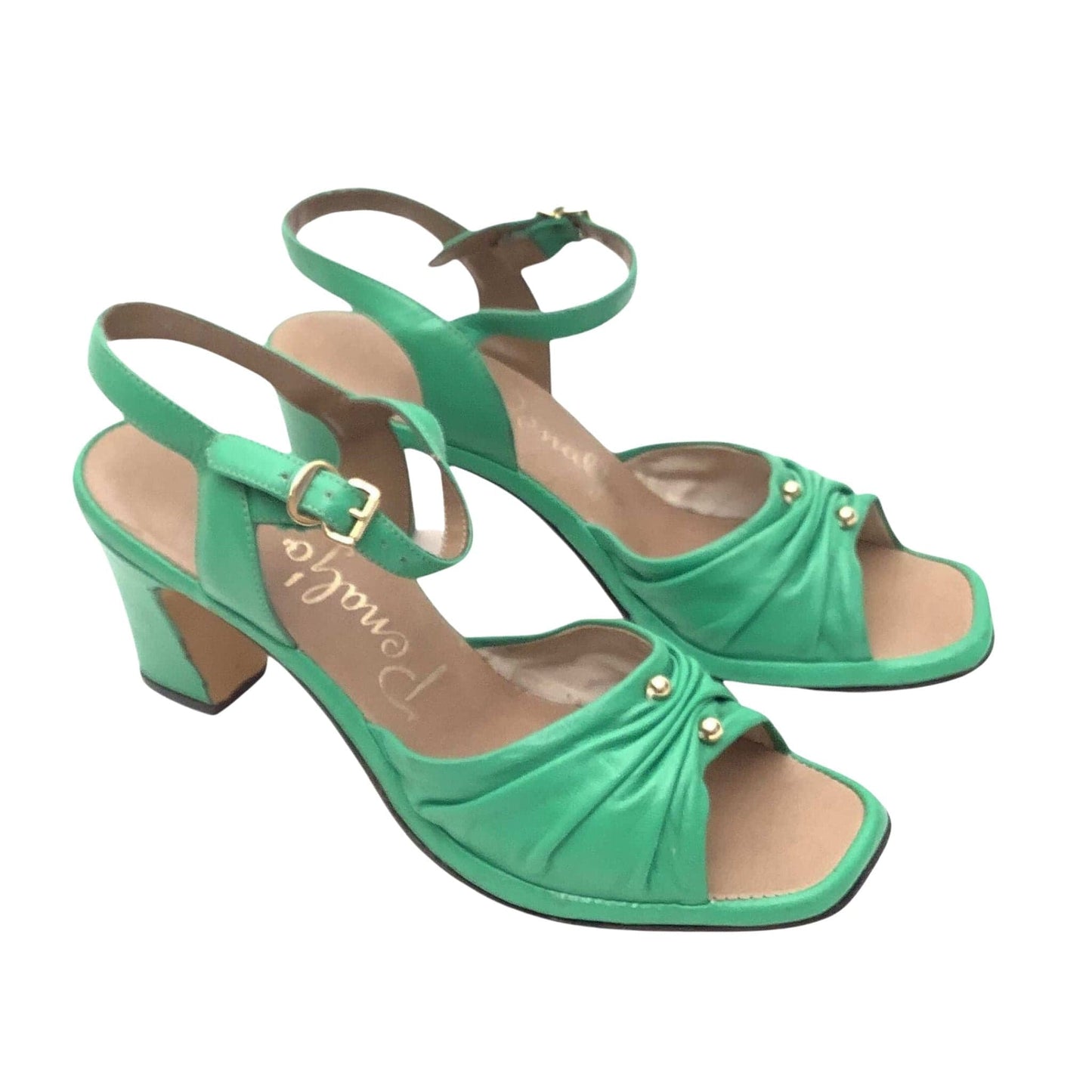 Vintage Green Strappy Heels 6.5 / Green / Vintage 1980s